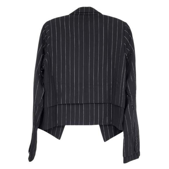 RtA Stella Double Layer Striped Blazer In Black Silver Stripe Sz M NEW WITH TAGS - Picture 5 of 9